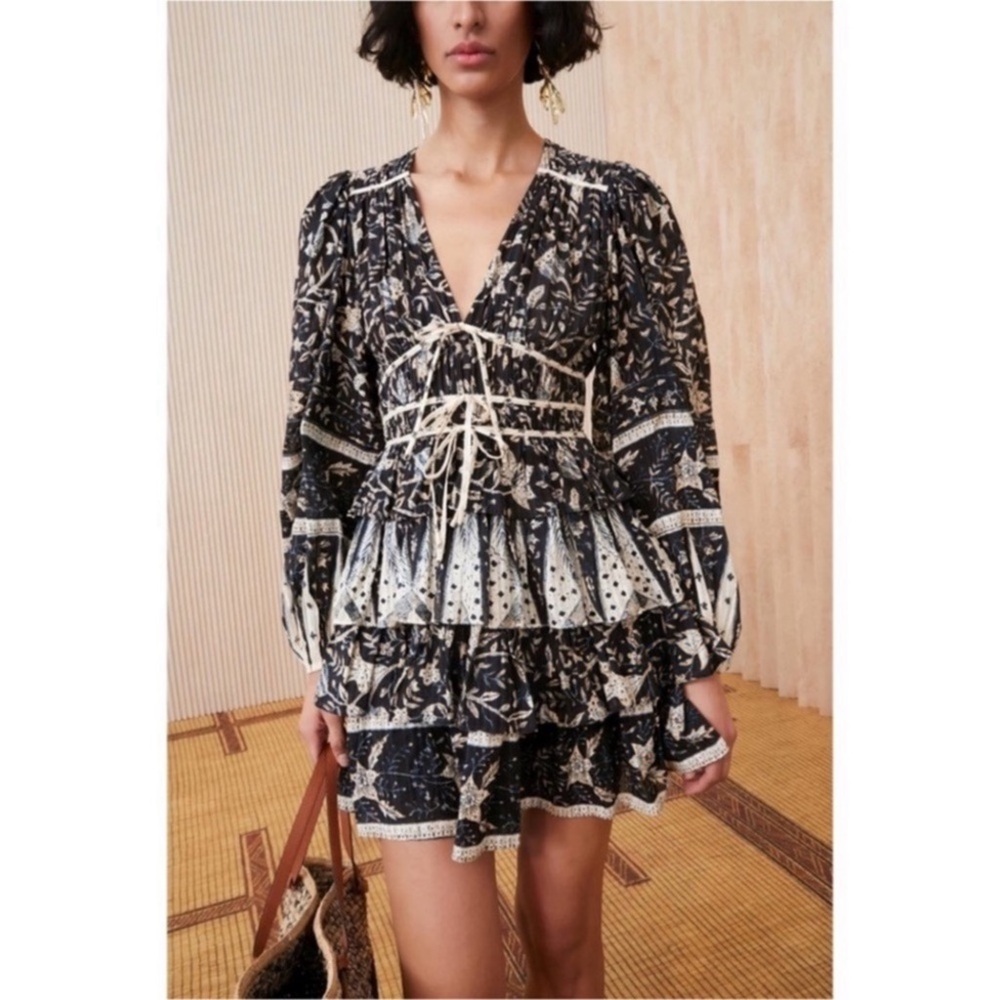 ULLA JOHNSON Mini Nina Blue Dress Sz 2
